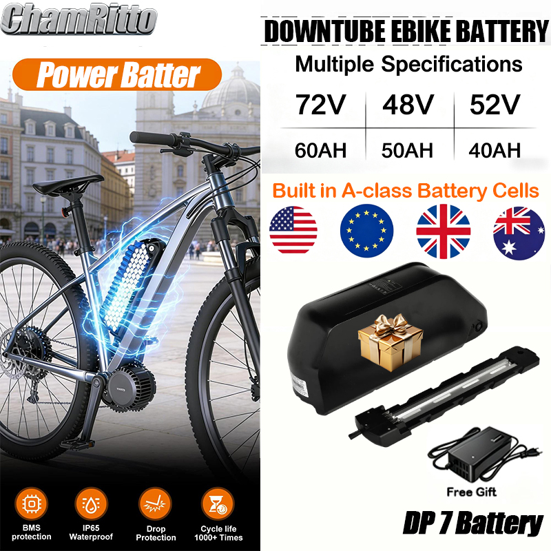 72V 50Ah 21700 Lithium Battery - Batería de bicicleta eléctrica Downtube Hailong