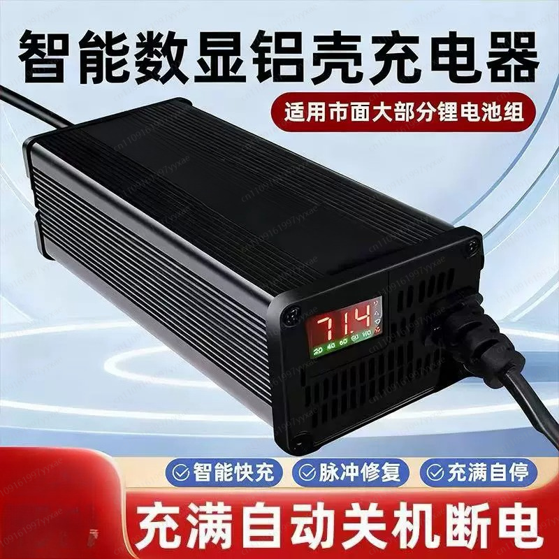 72V 15A Fast Charger - Cargador Inteligente LiFePO4 Li-ion de 48V