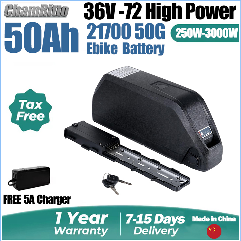 72V 50Ah 21700 Lithium Battery - Batería para Bicicleta Eléctrica 48V 30AH