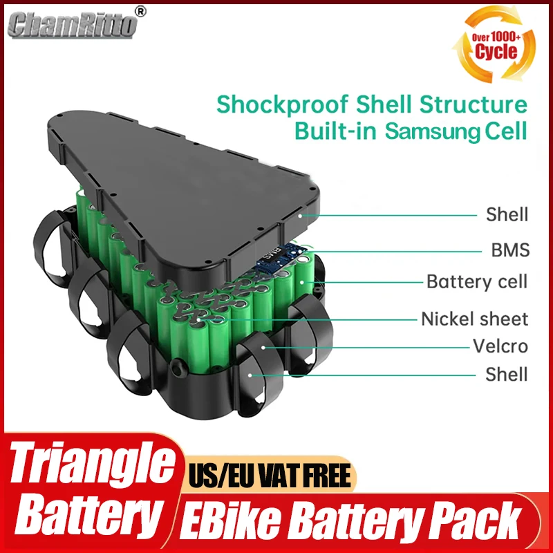 Batería triangular para bicicl - 72V 50Ah 21700 Lithium Battery reseña y precio