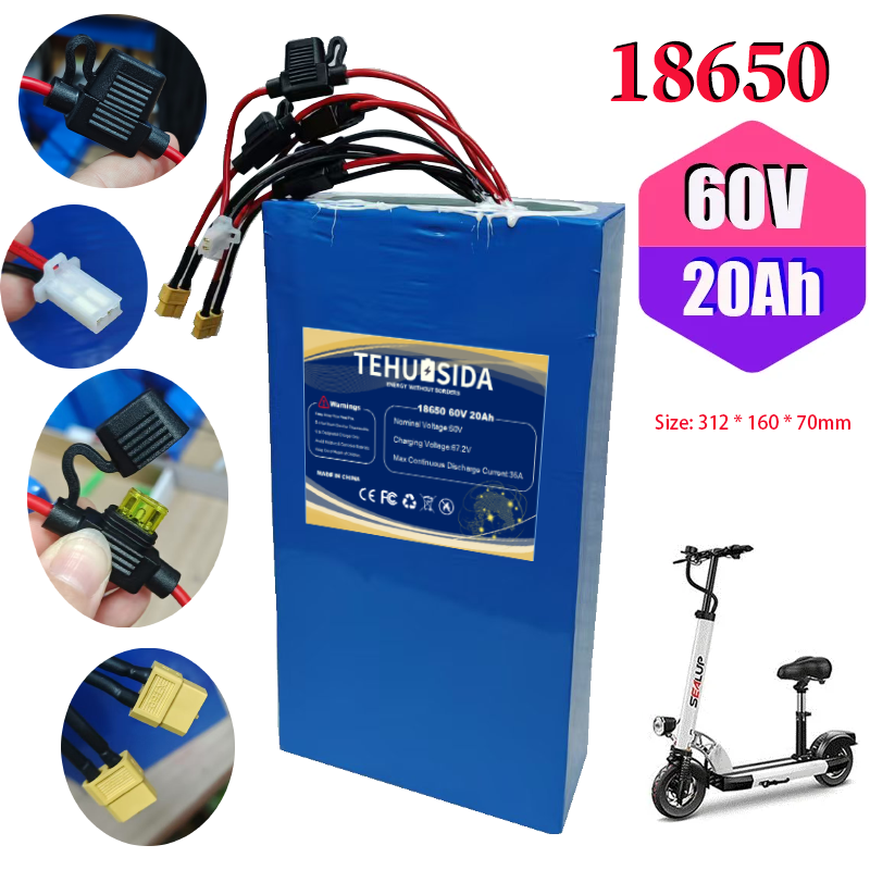 Batería de litio de 60V, 20Ah, - 60V 50Ah Electric Scooter Battery reseña y precio