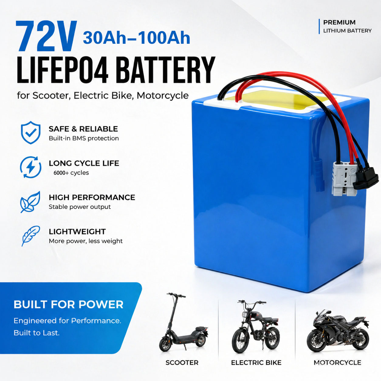 Paquete de Baterías de Litio L - 72V 40Ah Lifepo4 Battery Pack reseña y precio